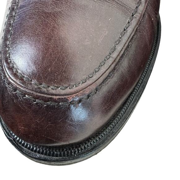 Johnston & Murphy Brown Leather Lace Up Almond Toe Dress Shoes Made In Italy 10M - Picture 3 of 14